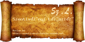 Szentiványi László névjegykártya
